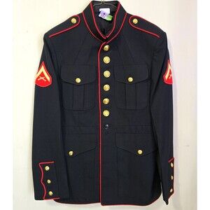 USMC Dress Blue Coat Men’s 40S Lance Corporal Rank Crown Clothing DLA Issue